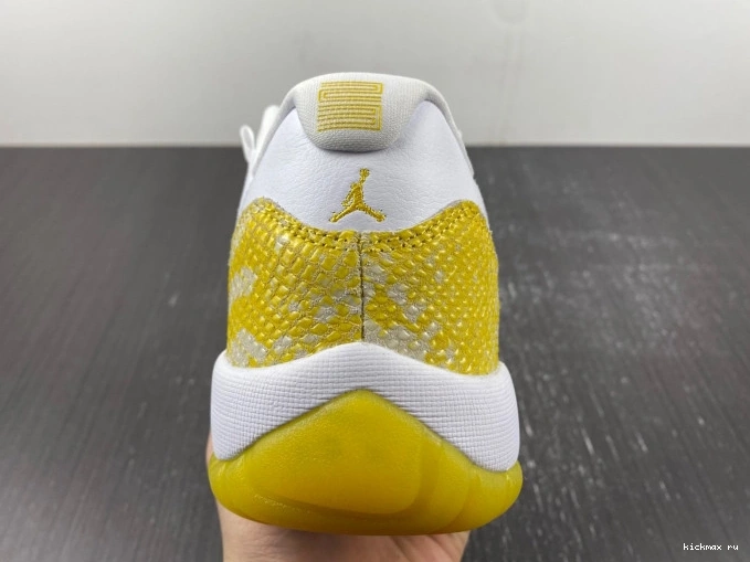 Cheap WMNS Yellow Low Jordan Snakeskin Air 11 AH7860-107 0821